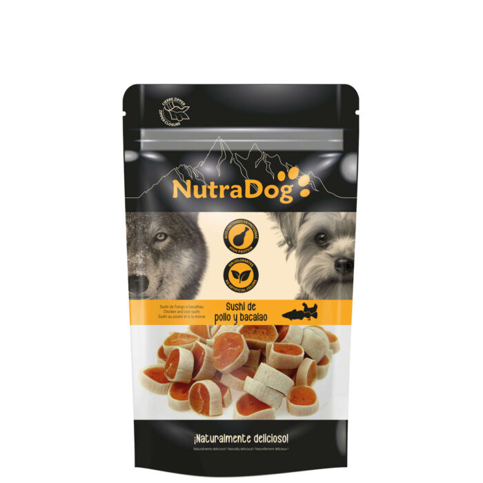Snack sushi de pollo y bacalao NutraDog Snack sushi de pollo y bacalao NutraDog