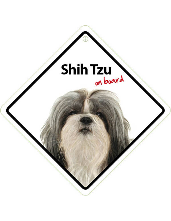 Señal con ventosa “Shih Tzu on Board” para coche